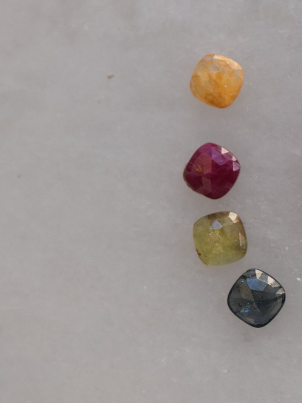 Lot of 4 sapphire ruby loose gemstones rainbow